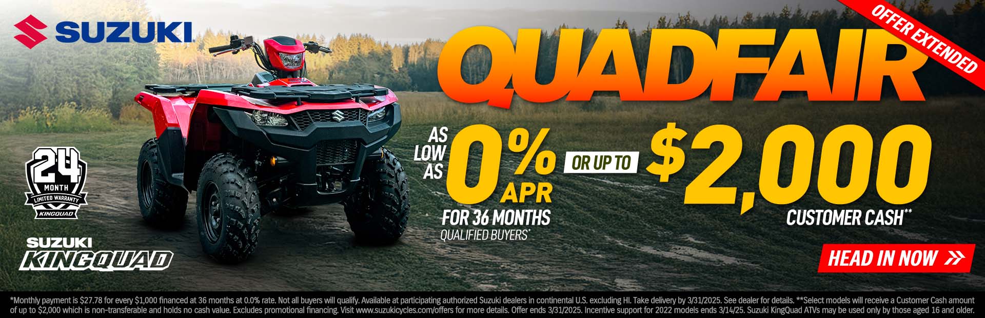 Suzuki KingQuad ATV Offer